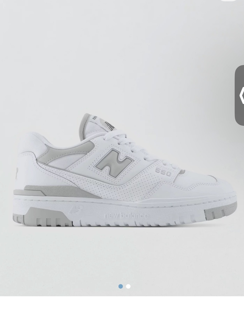 New Balance 550 White/Silver Athletic Sneakers